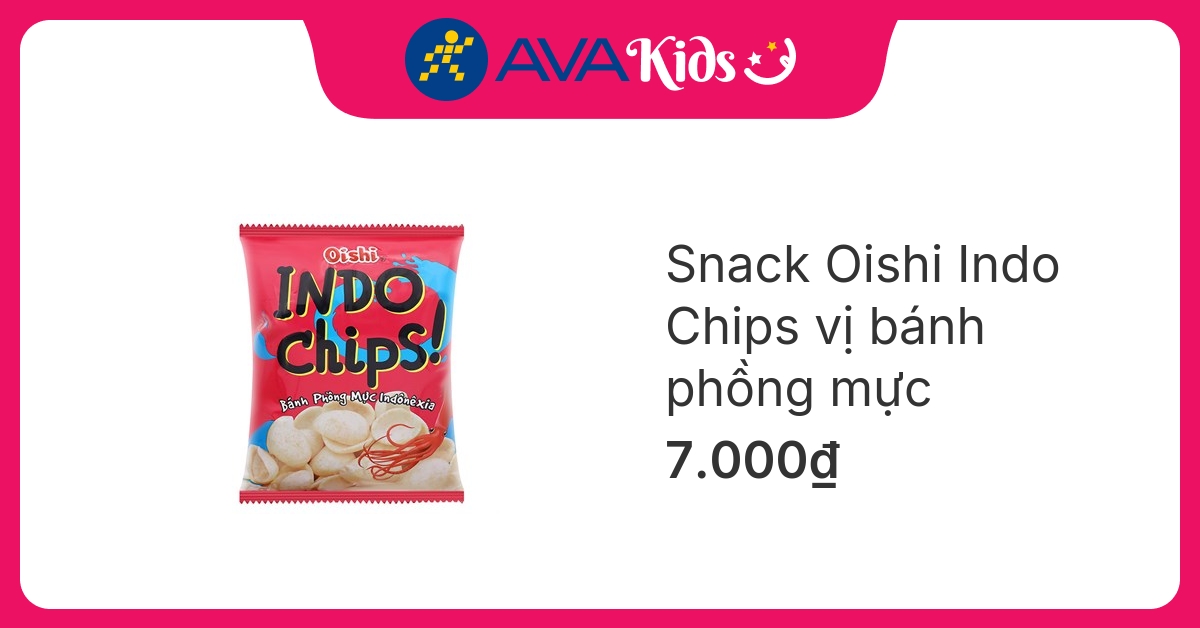 Snack Oishi Indo Chips vị bánh phồng mực gói 35g (từ 3 tuổi)