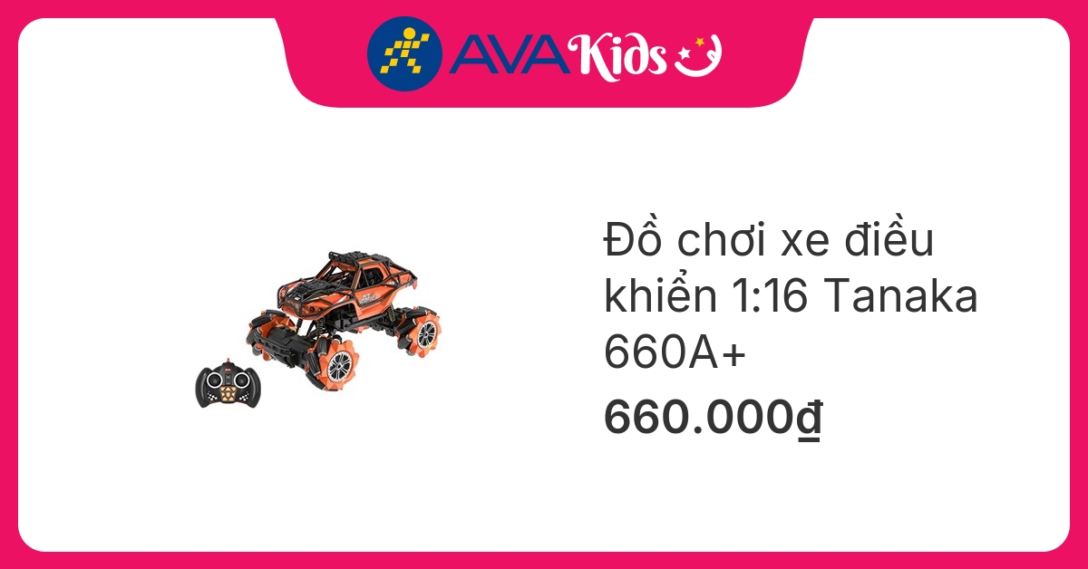 Đồ chơi xe điều khiển xoay 360 1:16 (đèn, nhạc, pin sạc) Tanaka 660A+