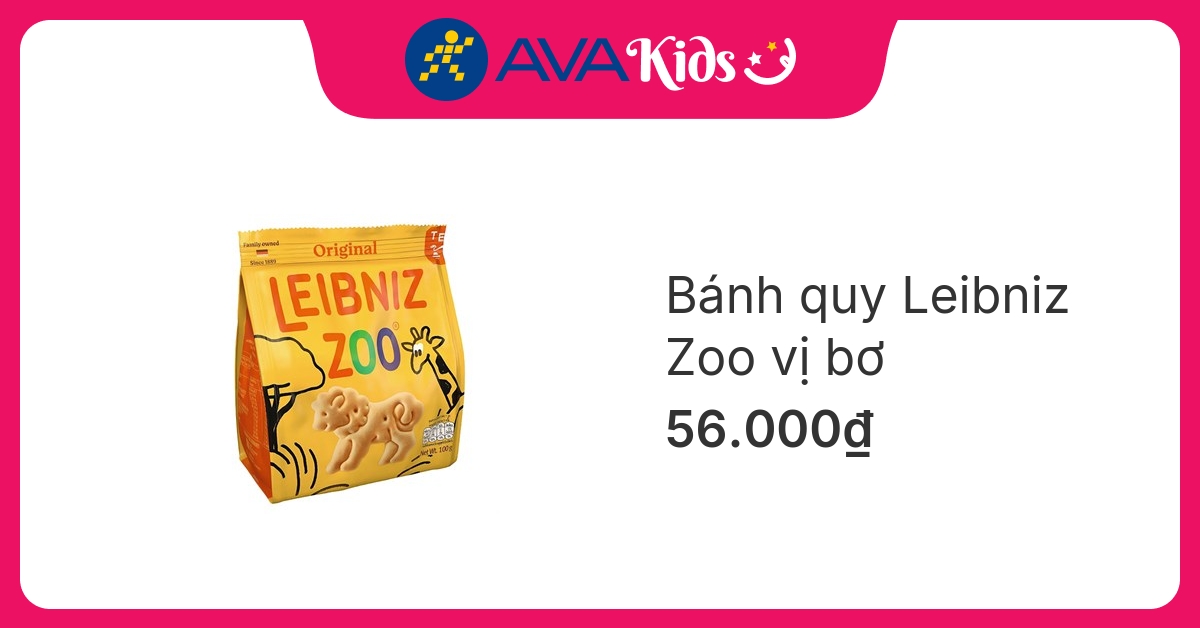 Bánh quy Leibniz Zoo vị bơ gói 100g (từ 3 tuổi)