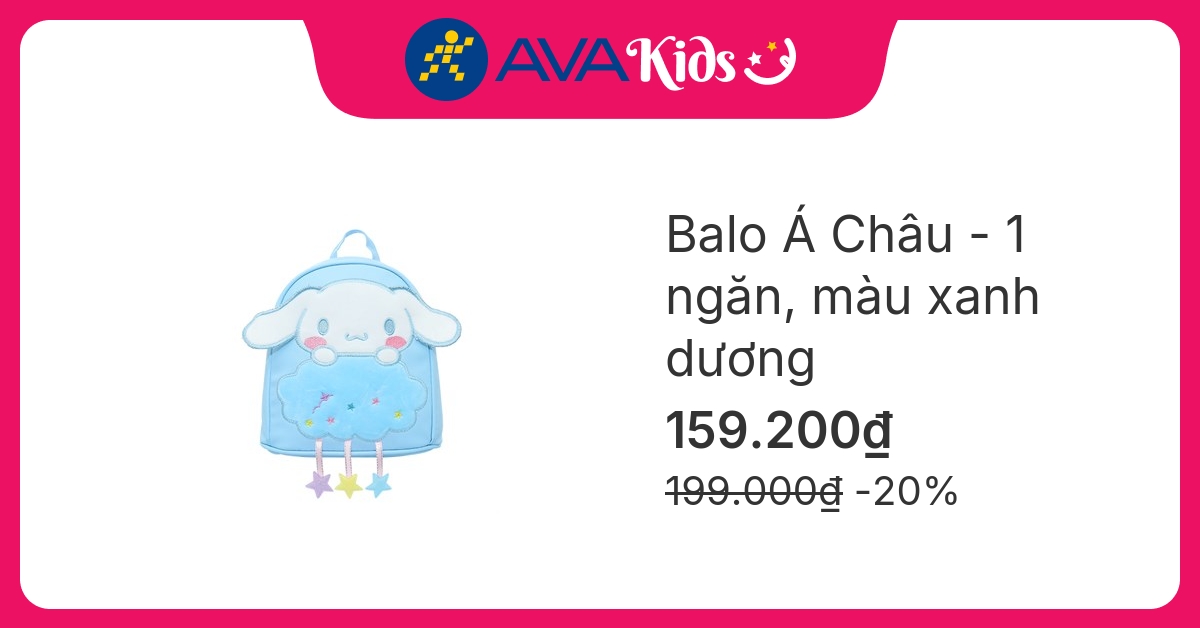 Balo cho bé mẫu giáo Á Châu Cinnamoroll xanh dương