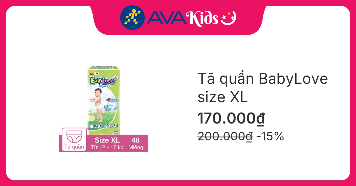 Tã quần BabyLove size XL 48 miếng (12 - 17 kg)