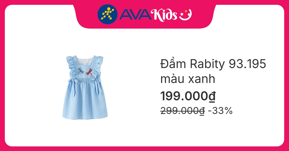 Đầm bé gái Rabity 93.195 màu xanh