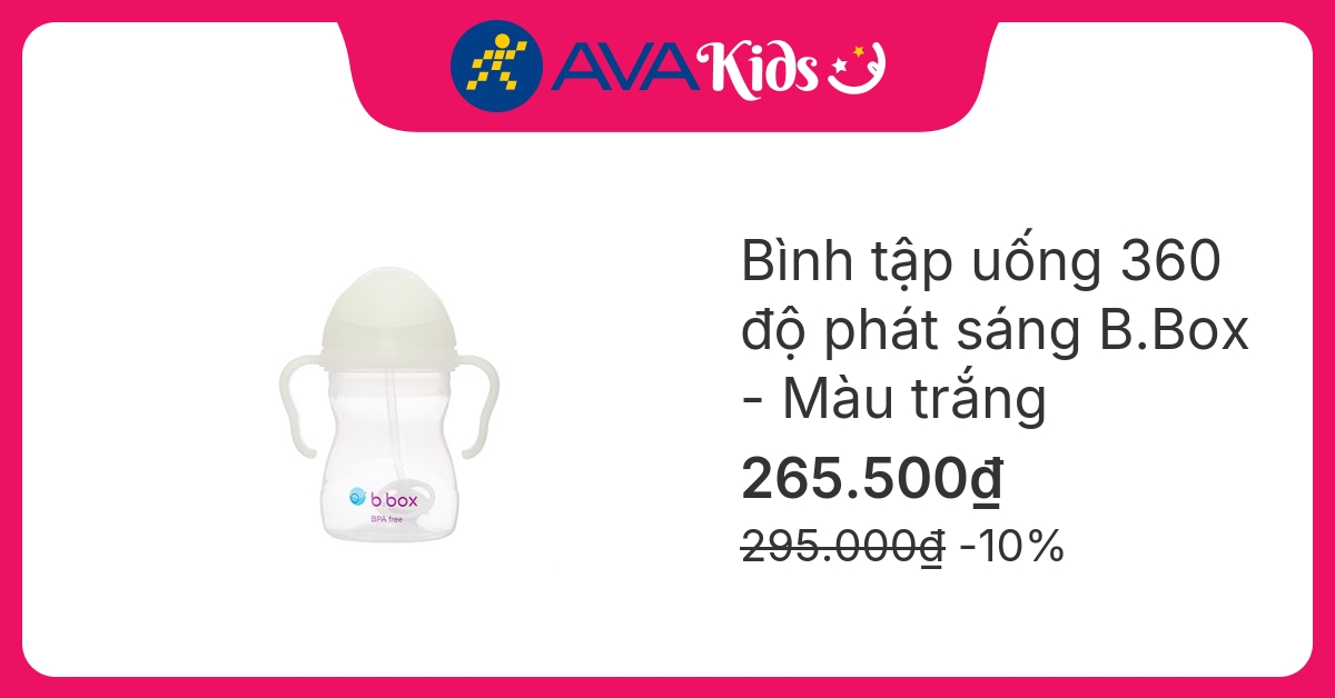 Bình tập uống 360 độ phát sáng B.Box 200232 240 ml - Màu trắng (từ 6 tháng)