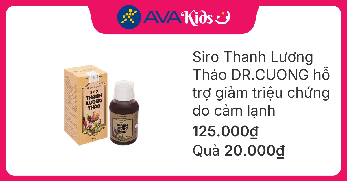 Siro Thanh Lương Thảo DR.CUONG hỗ trợ giảm triệu chứng do cảm lạnh, 125 ml dạng uống (từ 2 tuổi)