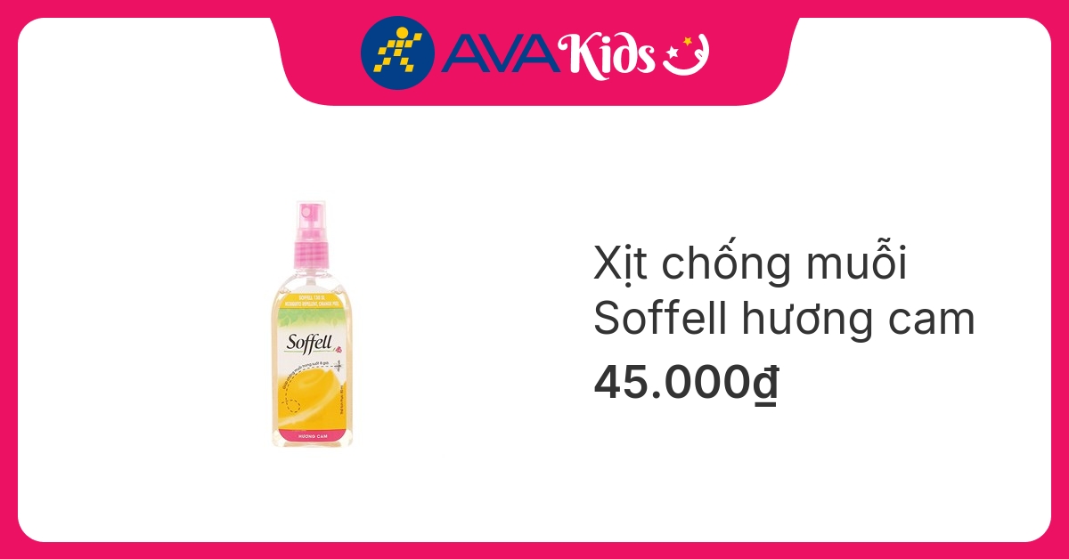 Xịt chống muỗi Soffell 80 ml hương cam (từ 4 tuổi)