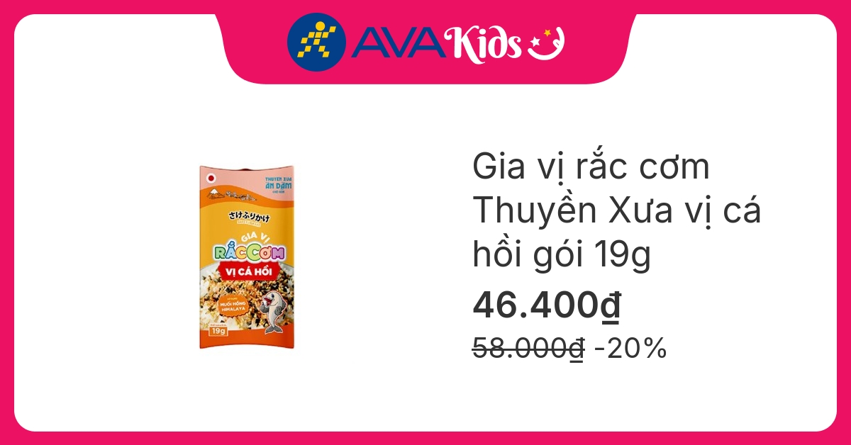 Gia vị rắc cơm Thuyền Xưa vị cá hồi gói 19g (từ 1 tuổi)