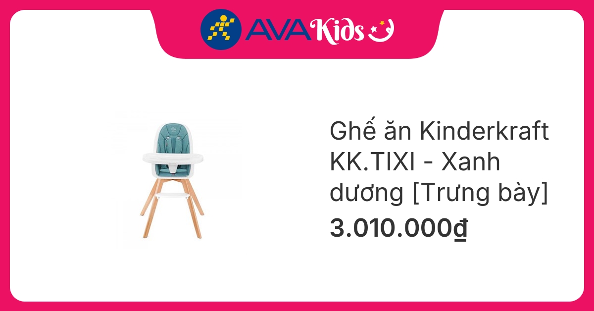 Ghế ăn Kinderkraft KK.TIXI (6 tháng - 5 tuổi) - Màu xanh dương [Hàng trưng bày - không kèm thùng]