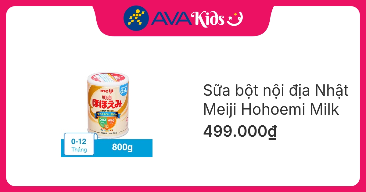 Sữa bột nội địa Nhật Meiji Hohoemi Milk 800g (0 - 12 tháng)