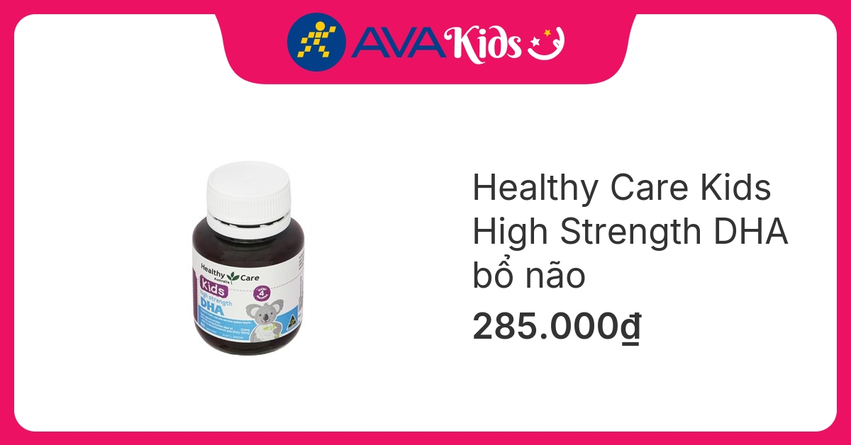 Healthy Care Kids High Strength DHA bổ não hương chanh, 60 viên dạng viên (từ 4 tháng)