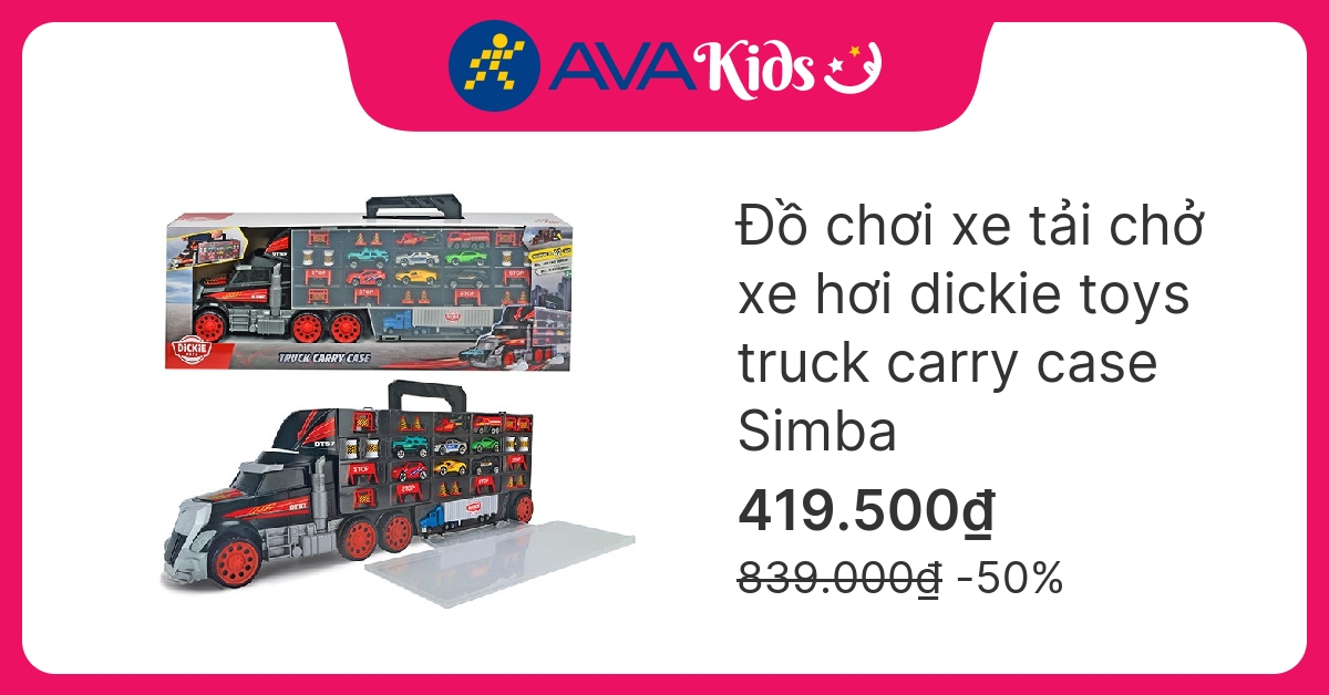 Đồ chơi xe tải chở xe hơi dickie toys truck carry case Simba hover
