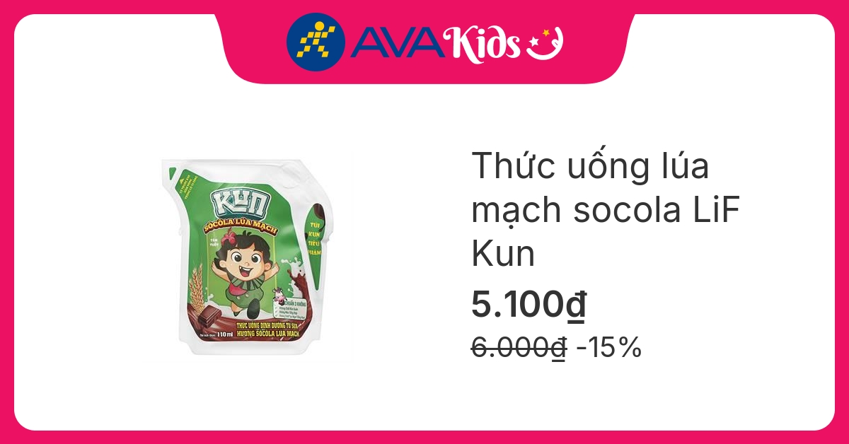 Thức uống lúa mạch socola LiF Kun 110 ml (từ 3 tuổi)