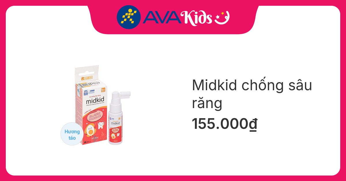 Midkid chống sâu răng hương táo, 20 ml dạng xịt (từ 1 tuổi)