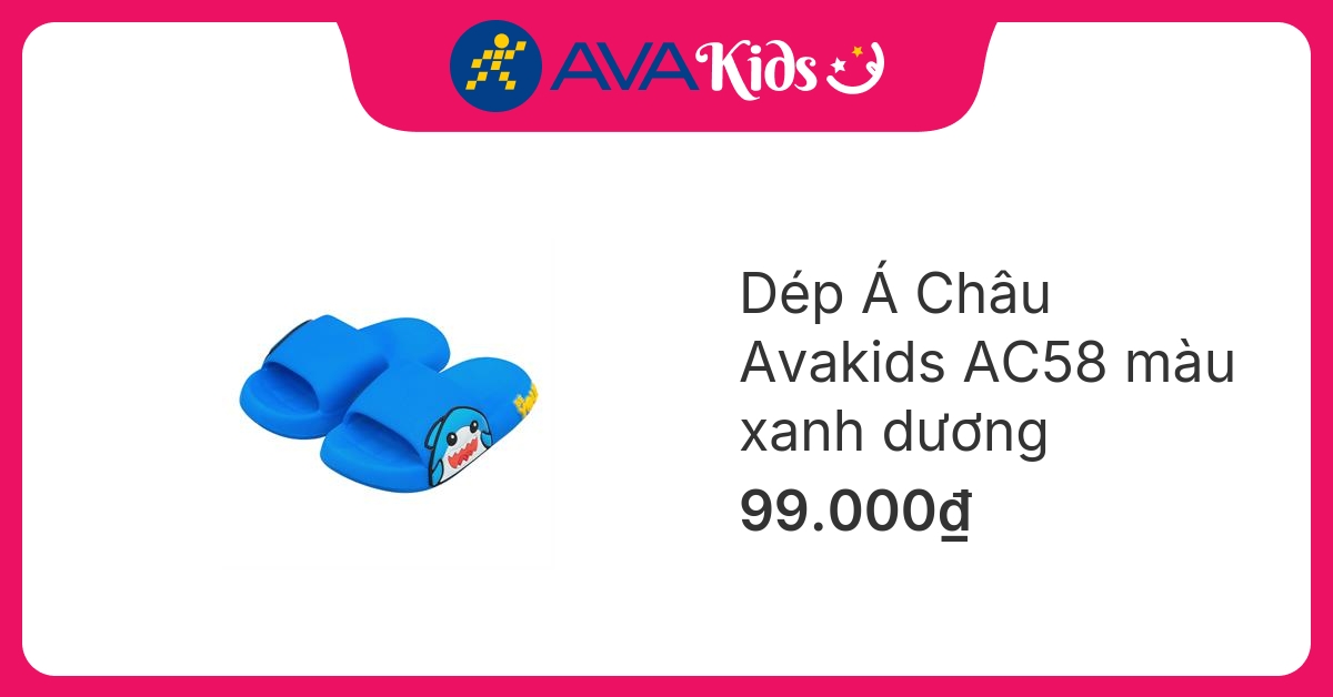 Dép cho bé Á Châu Avakids AC58 màu xanh dương