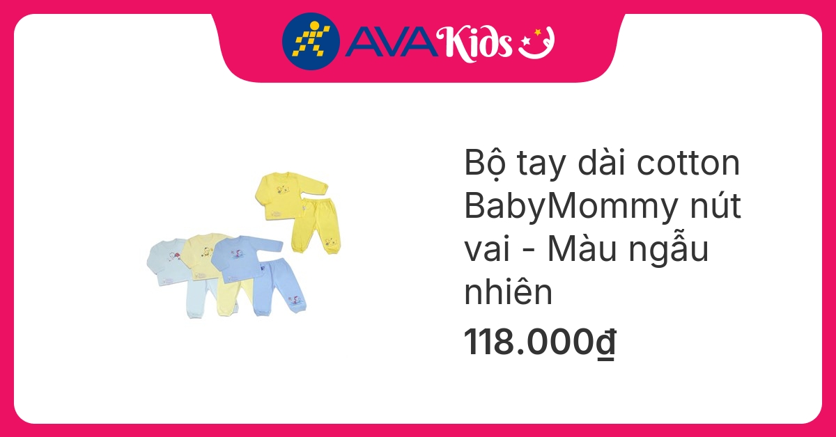 Bộ tay dài nút vai BabyMommy hover