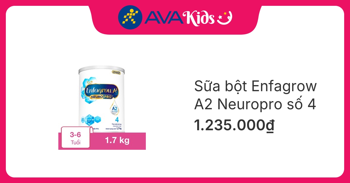 Sữa bột Enfagrow A2 Neuropro số 4 1.7 kg (3 – 6 tuổi) hover