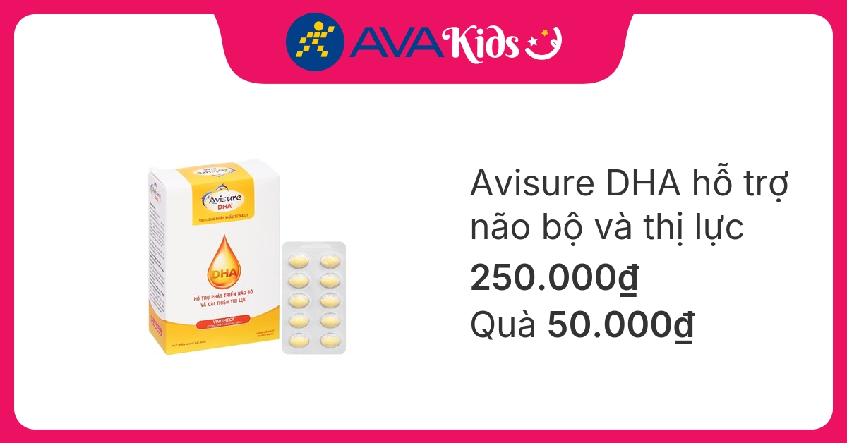 Avisure DHA hỗ trợ não bộ và thị lực hương vani, 40 viên dạng viên (từ 3 tuổi)