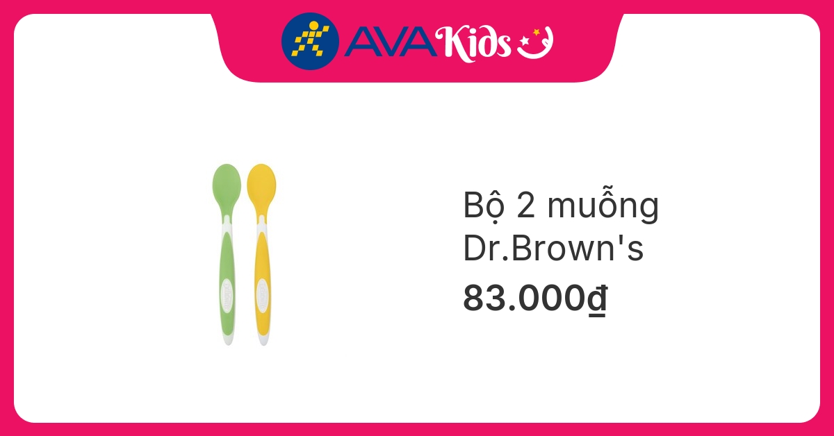 Bộ 2 muỗng Dr.Brown's - Màu vàng, xanh lá