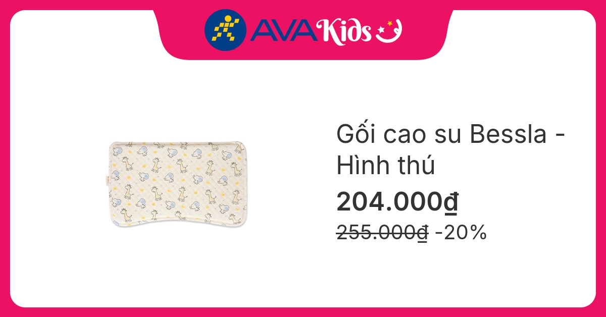 Gối Bessla 39x23x3 cm - Hình thú (18 - 36 tháng)