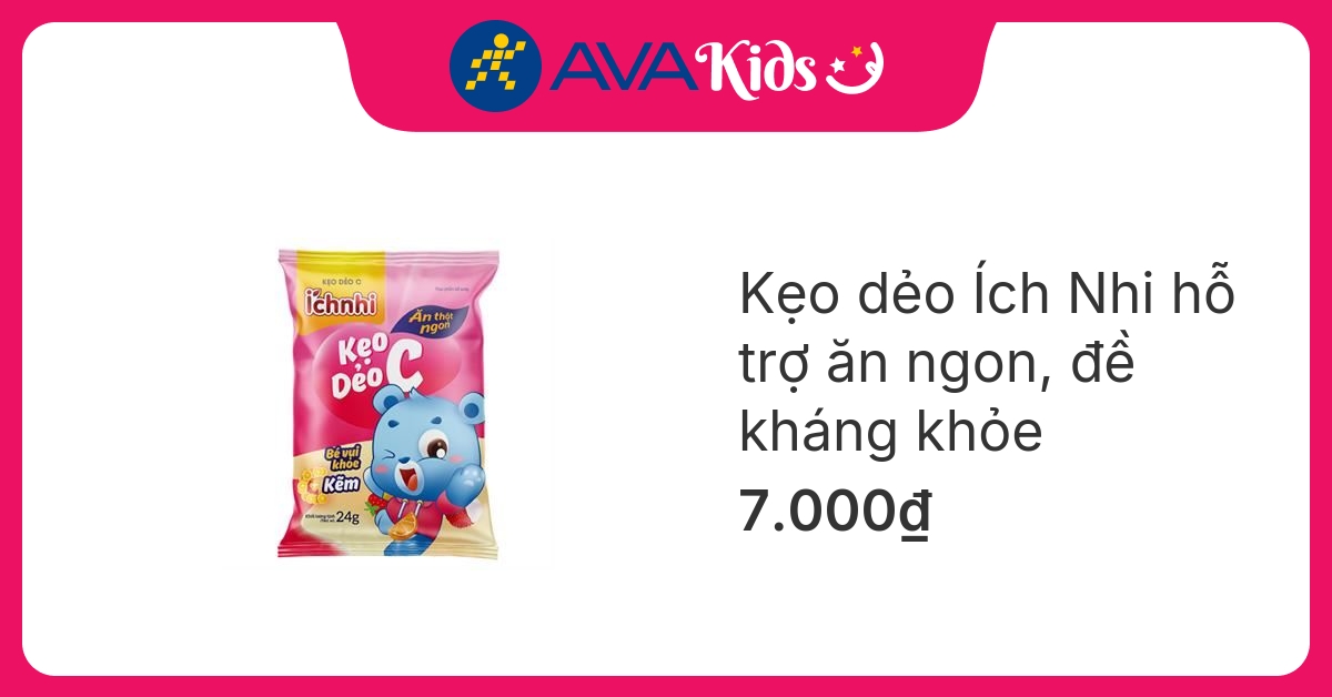 Kẹo dẻo Ích Nhi hỗ trợ ăn ngon, đề kháng khỏe hương trái cây, 24g dạng viên (từ 2 tuổi) - Giao bao bì ngẫu nhiên