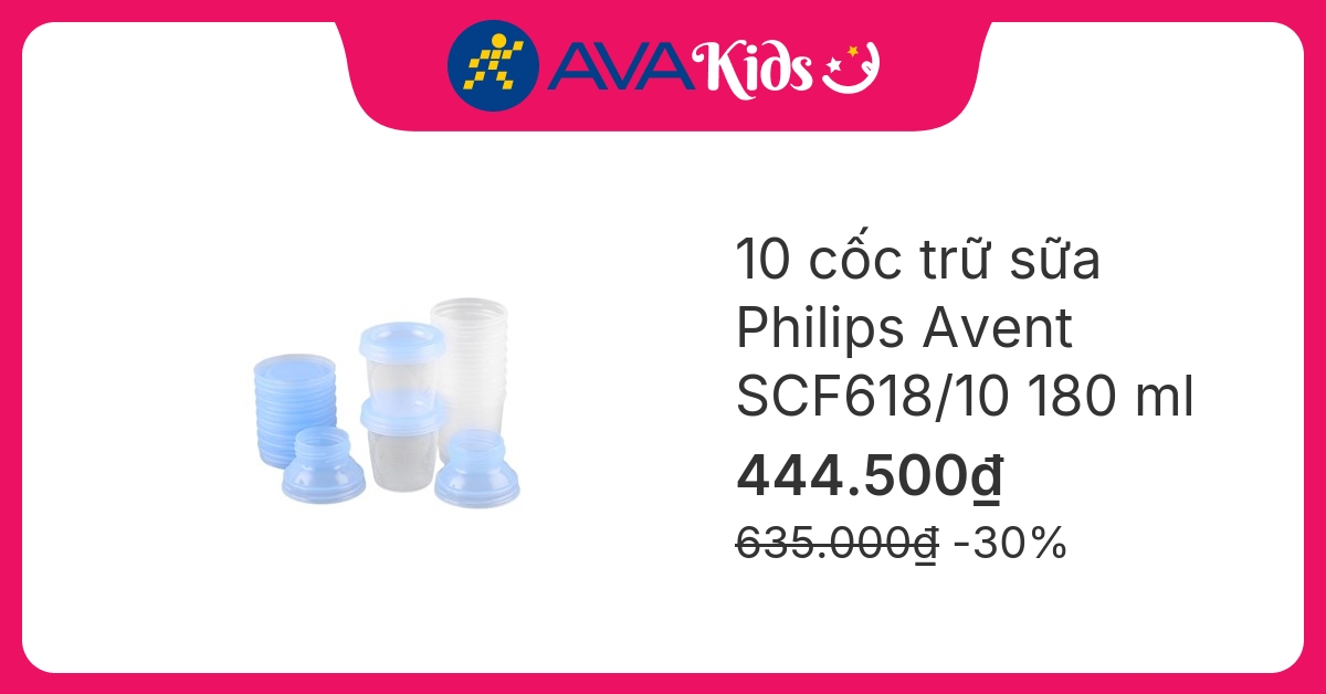 10 cốc trữ sữa Philips Avent SCF618/10 180 ml