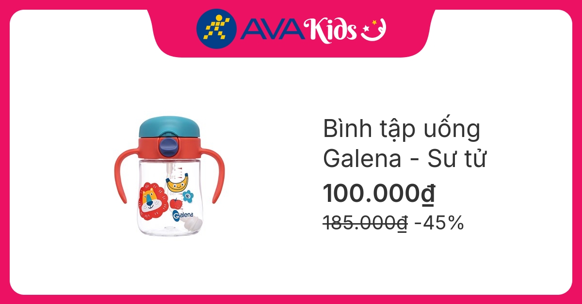 Bình tập uống Galena GA-B07 240 ml - Sư tử (từ 6 tháng)