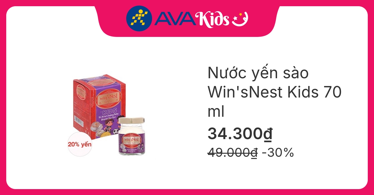 Nước yến sào Win'sNest Kids 70 ml (từ 1 tuổi)