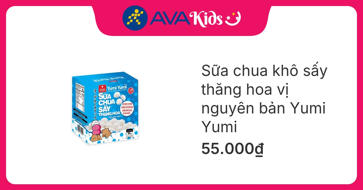 Sữa chua khô sấy thăng hoa vị nguyên bản Yumi Yumi hộp 30g (từ 1 tuổi)