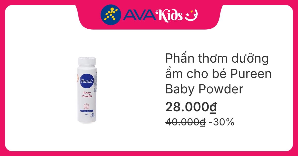 Phấn thơm dưỡng ẩm cho bé Pureen Baby Powder 175g
