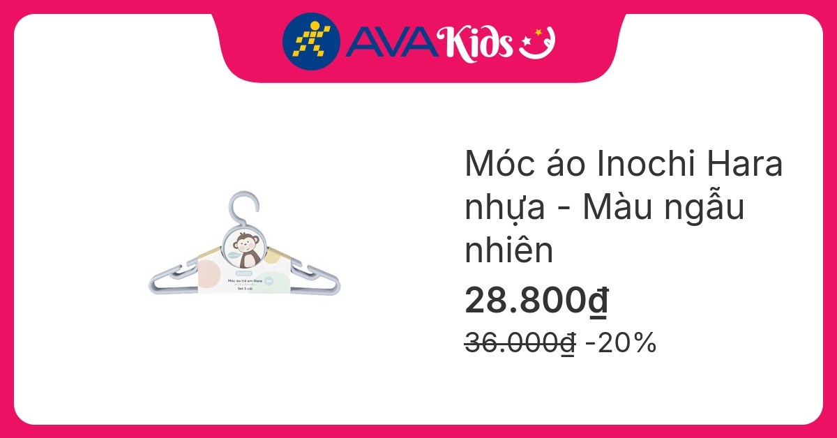 Móc áo nhựa Inochi Hara 188 5 cái - Màu ngẫu nhiên