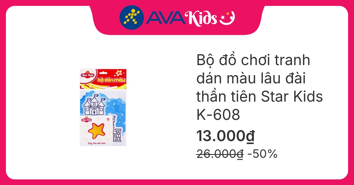 Bộ đồ chơi tranh dán màu lâu đài thần tiên Star Kids K-608 hover