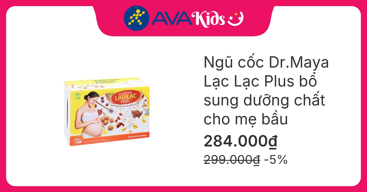 Ngũ cốc Dr.Maya Lạc Lạc Plus bổ sung dưỡng chất cho mẹ bầu, 30 gói dạng bột