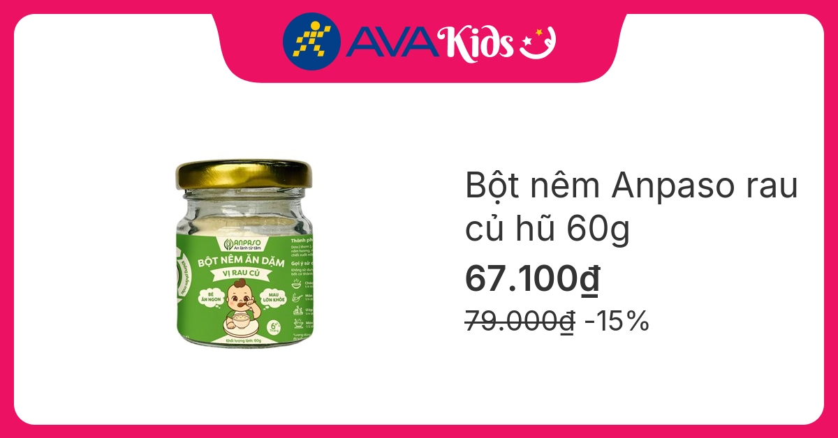Hạt nêm Anpaso rau củ hũ 60g hover