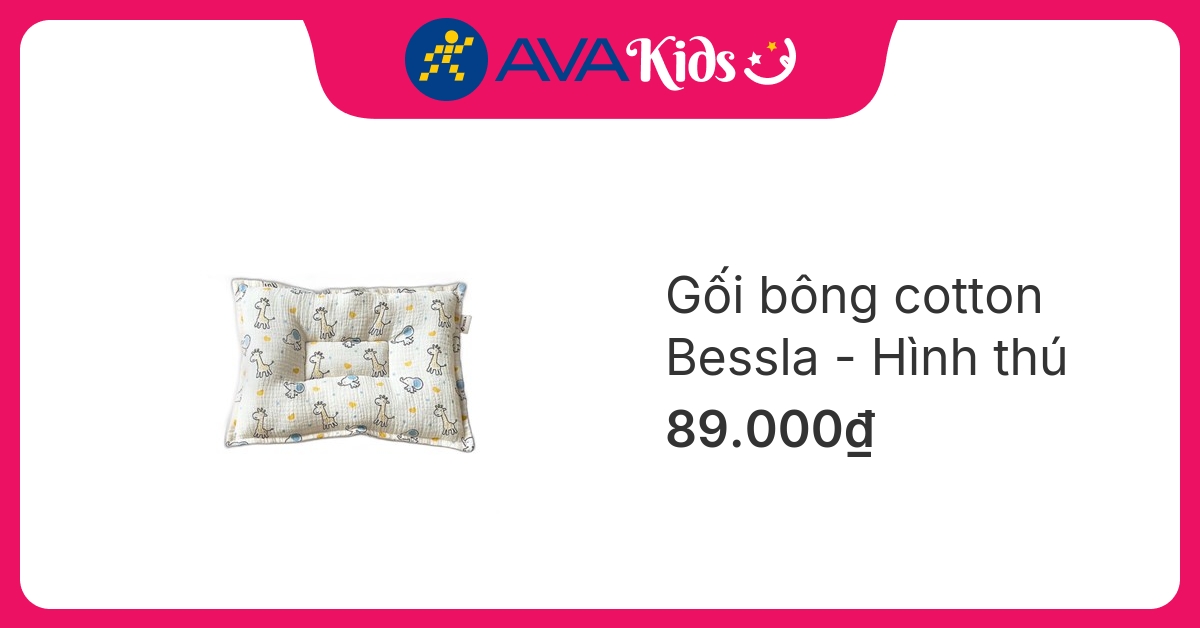 Gối Bessla 35x25x1 cm - Hình thú (0 - 3 tháng)