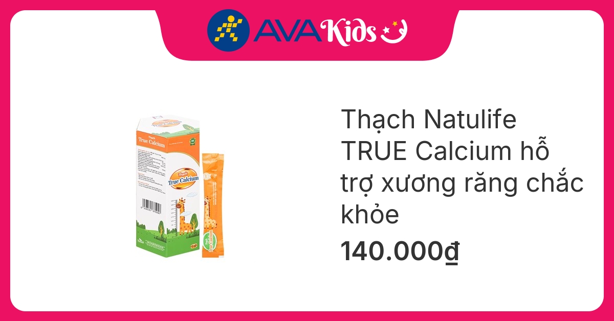Thạch Natulife TRUE Calcium hỗ trợ xương răng chắc khỏe, 20 gói (từ 1 tuổi)
