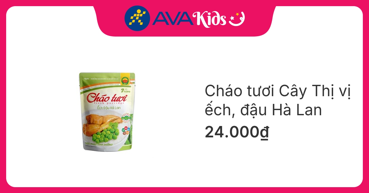 Cháo tươi Cây Thị vị ếch, đậu Hà Lan gói 240g (từ 7 tháng) hover