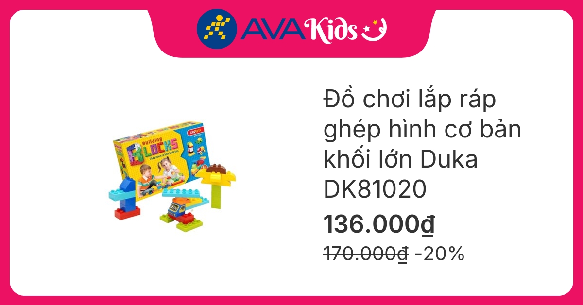 Đồ chơi lắp ráp ghép hình cơ bản khối lớn Duka DK81020 (52 chi tiết)