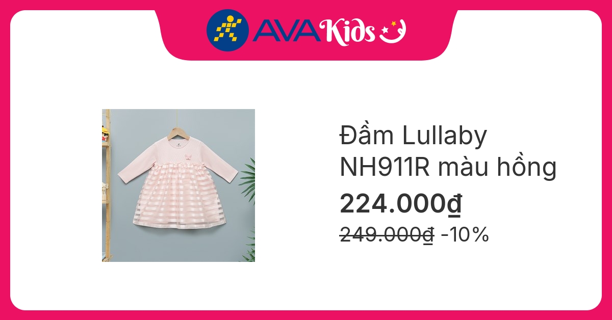 Đầm bé gái Lullaby NH911R màu hồng
