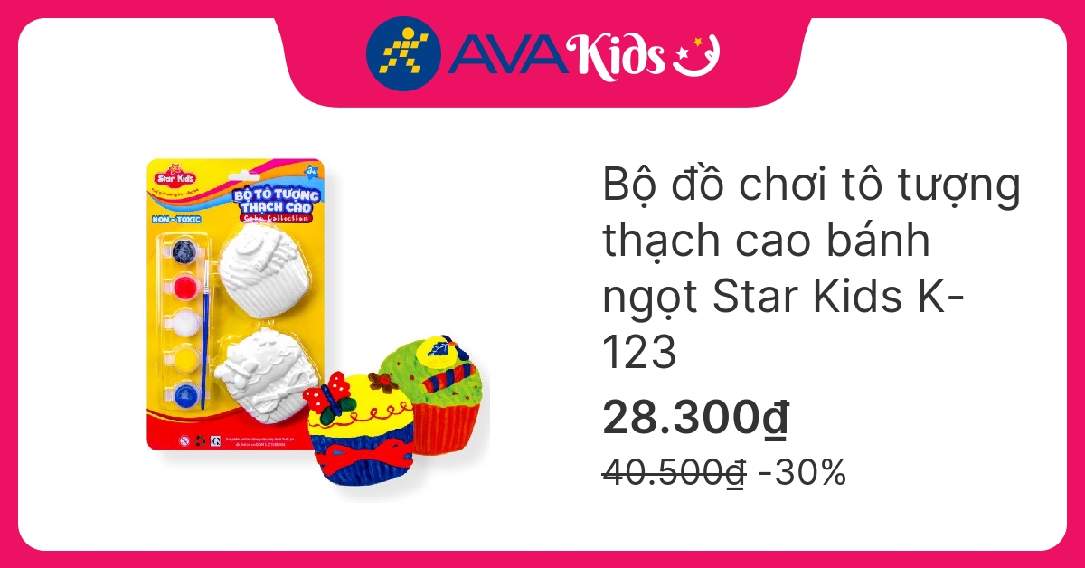 Bộ đồ chơi tô tượng thạch cao bánh ngọt Star Kids K-123 hover