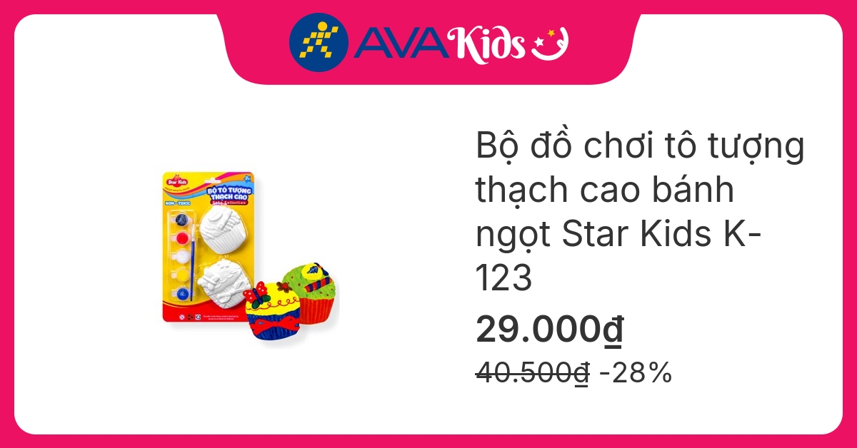 Bộ đồ chơi tô tượng thạch cao bánh ngọt Star Kids K-123