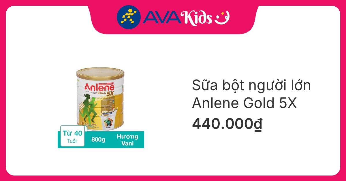 Sữa bột người lớn Anlene Gold 5X hương vani 800g