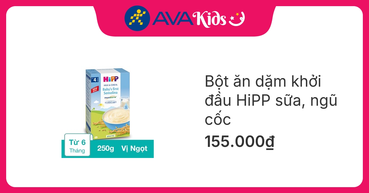 Bột ăn dặm khởi đầu HiPP sữa, ngũ cốc hộp 250g (từ 4 tháng) hover