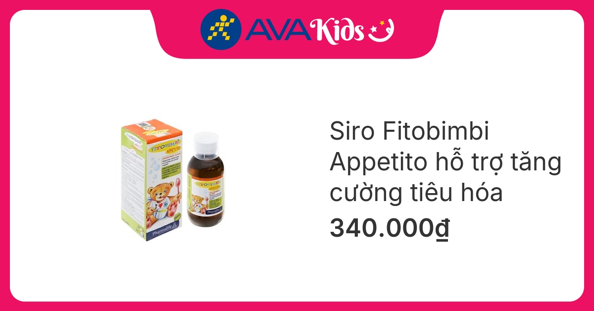 Siro Fitobimbi Appetito hỗ trợ tăng cường tiêu hóa hương táo, 200 ml dạng uống (6 tháng - 12 tuổi)