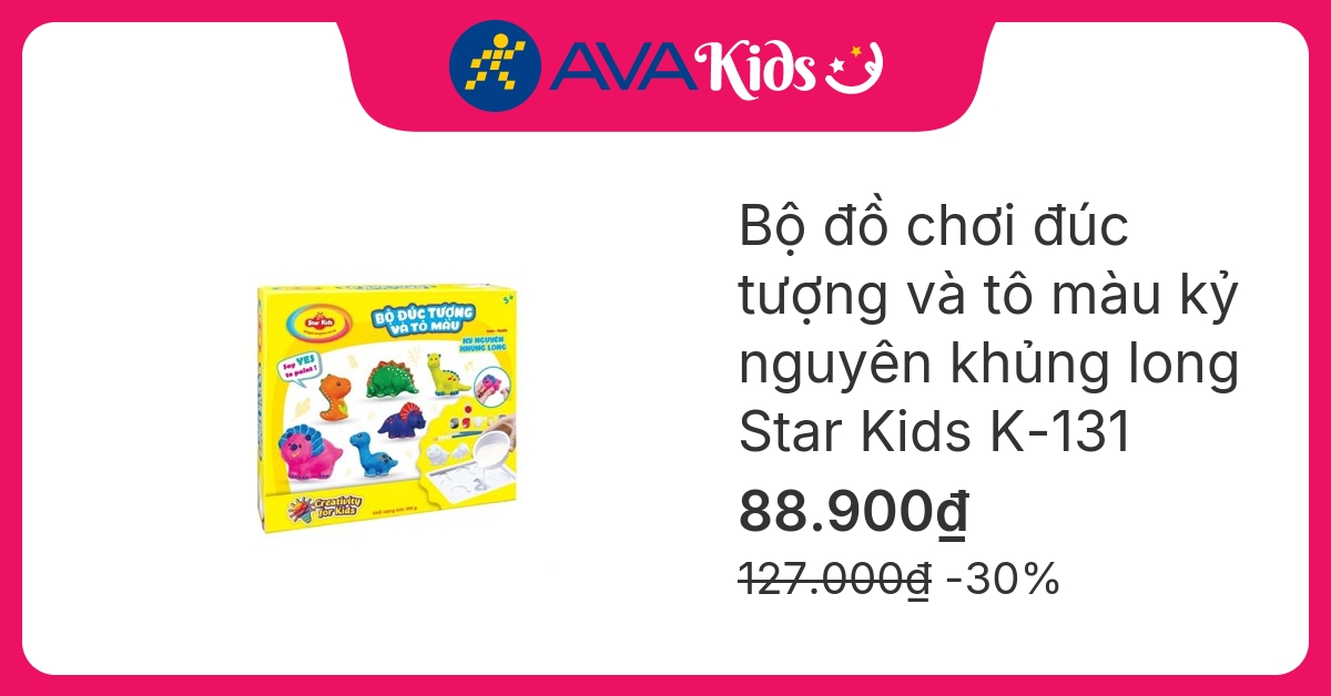 Bộ đồ chơi đúc tượng và tô màu kỷ nguyên khủng long Star Kids K-131