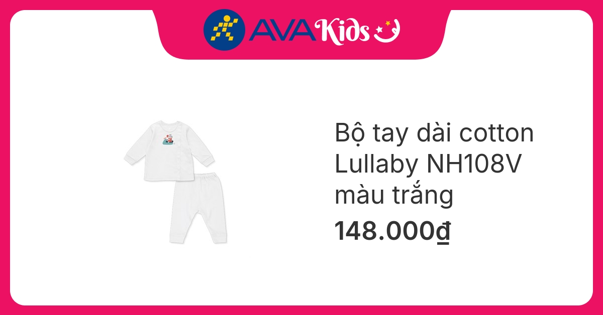 Bộ tay dài Lullaby NH108V màu trắng hover