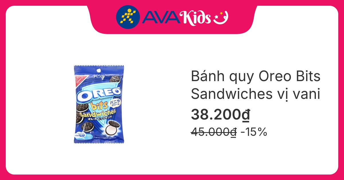 Bánh quy Oreo Bits Sandwiches vị vani gói 65g (từ 3 tuổi)