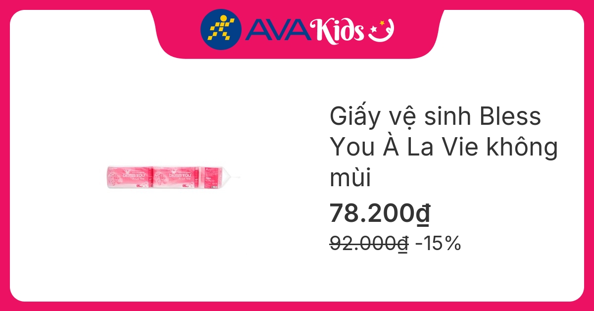 Lốc 10 cuộn giấy vệ sinh Bless You À La Vie không mùi 2 lớp