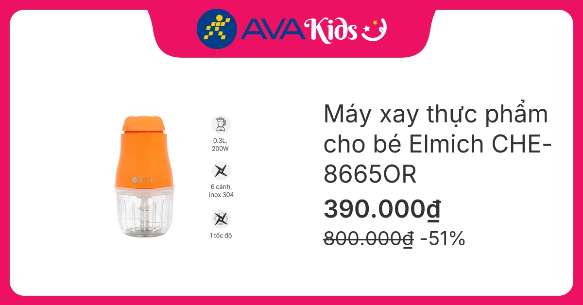 Máy xay thực phẩm cho bé Elmich CHE-8665OR