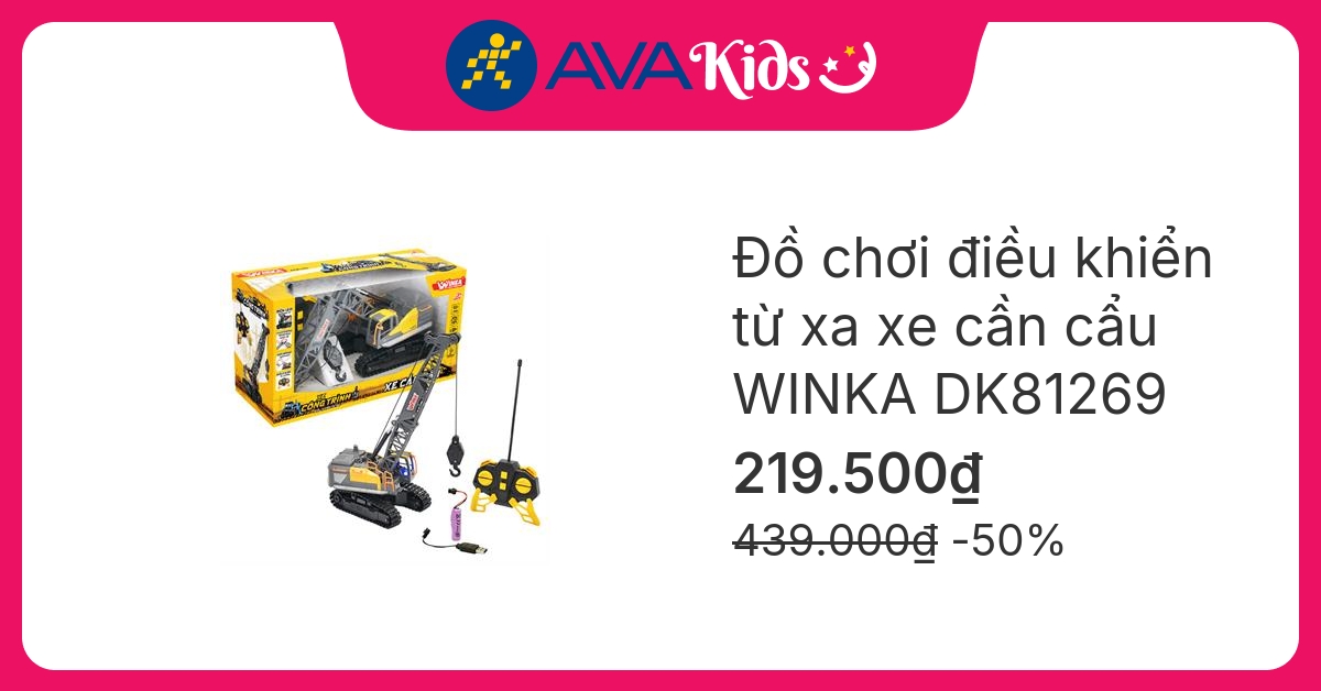 Đồ chơi xe công trình điều khiển từ xa - xe cần cẩu WINKA DK81269
