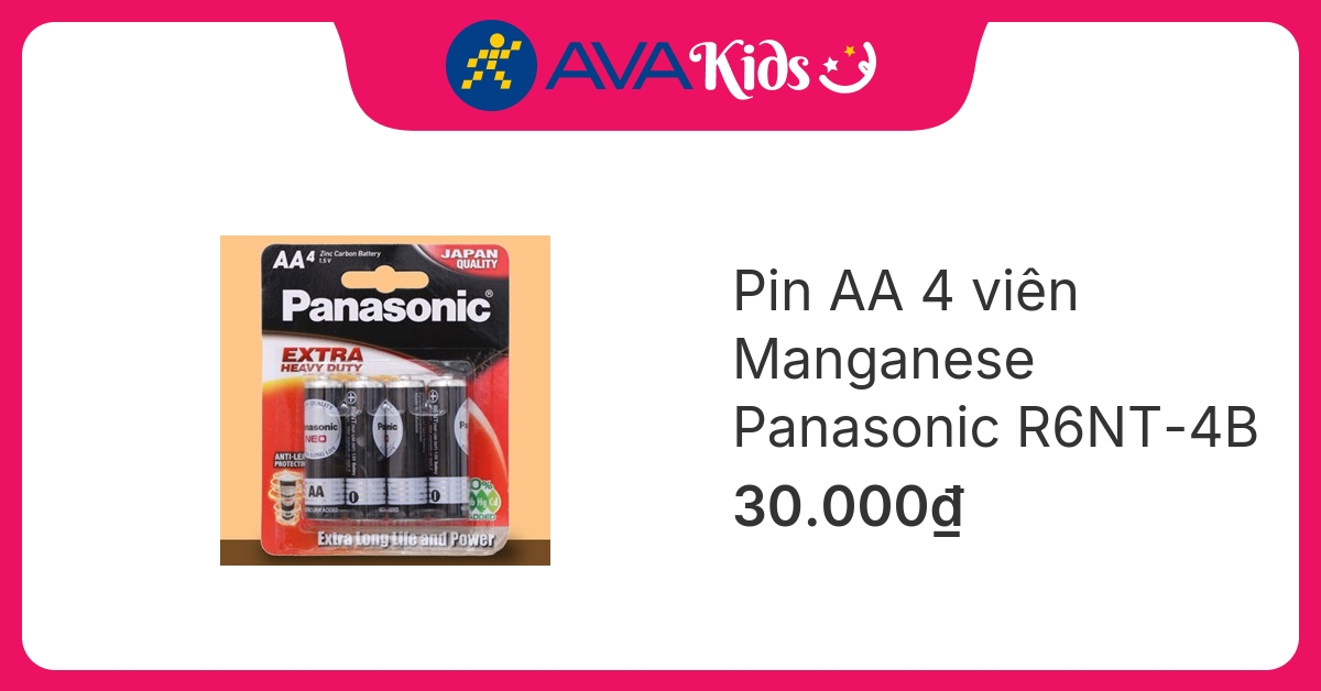 Pin AA 4 viên Manganese Panasonic R6NT-4B