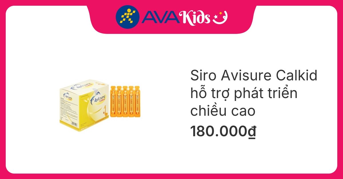 Siro Avisure Calkid hỗ trợ phát triển chiều cao hương cam, 30 ống dạng uống (từ 2 tuổi)